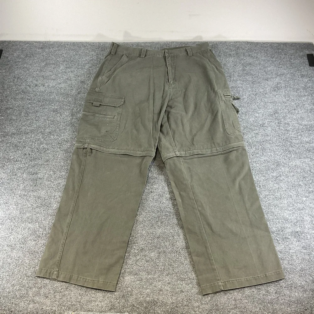 North Crest Convertible Cargo Pants Mens 38x32 Olive Zip-Off Hiking Outdoor Util